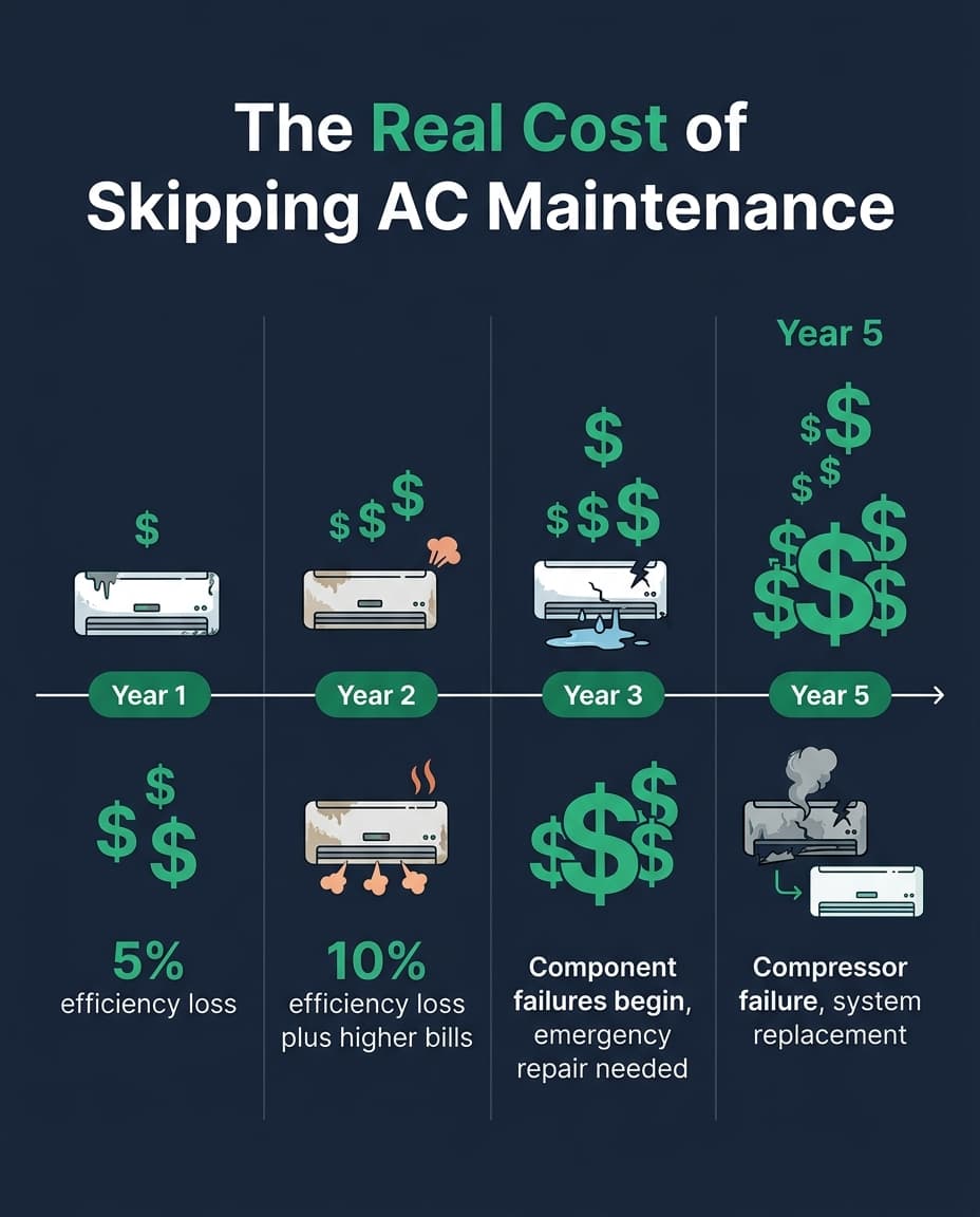 Infografía para El Costo de No Mantener el Aire Acondicionado