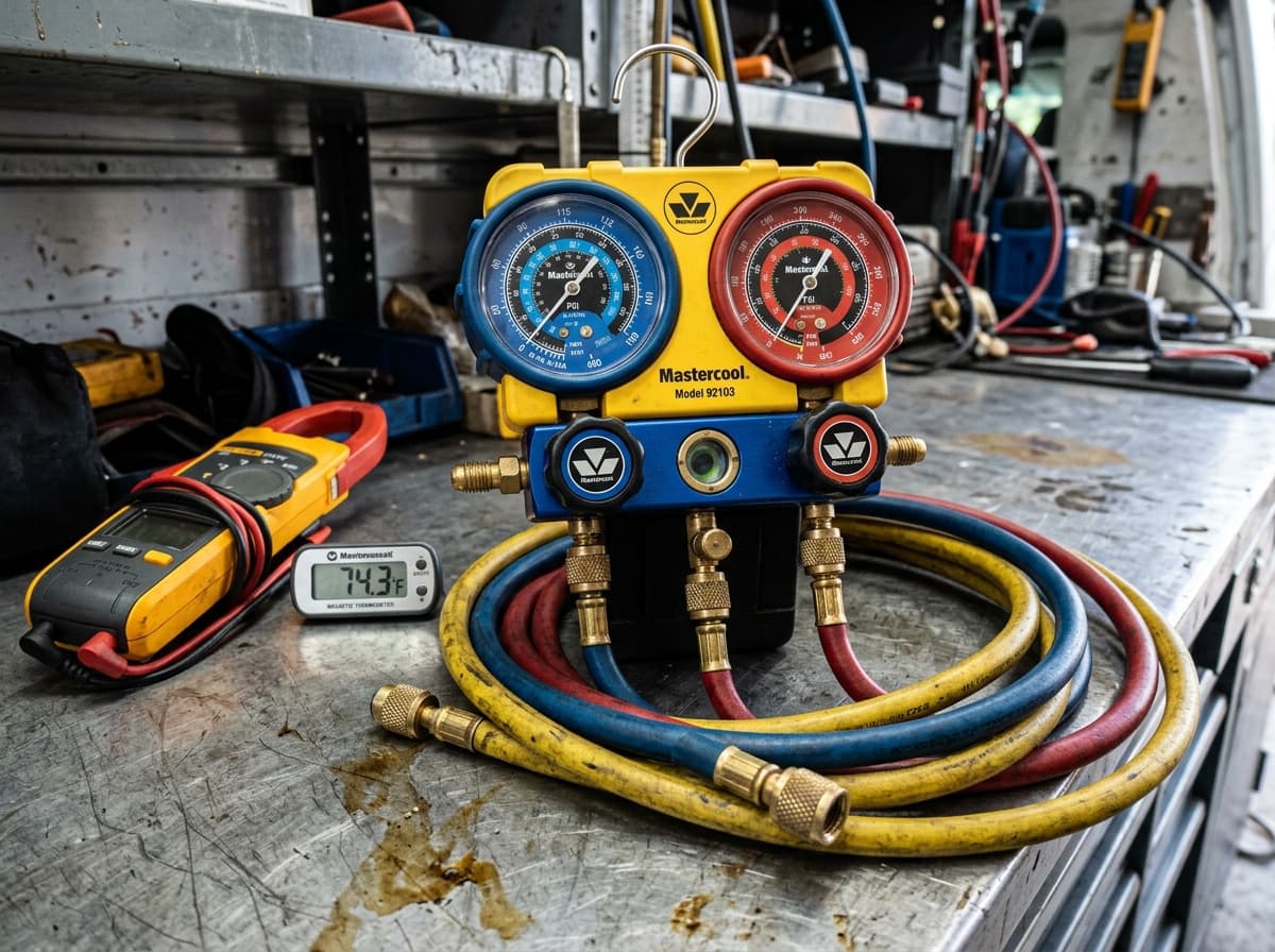 Professional HVAC diagnostic tools used by Lockwell HVAC technicians