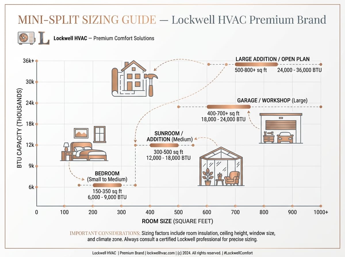 Mini-split sizing guide for garages and additions in Birmingham Alabama — BTU calculator and installation checklist