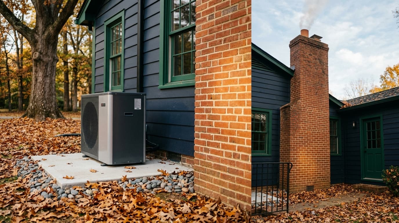 Air-source heat pump and gas furnace comparison illustration for Birmingham, Alabama homes